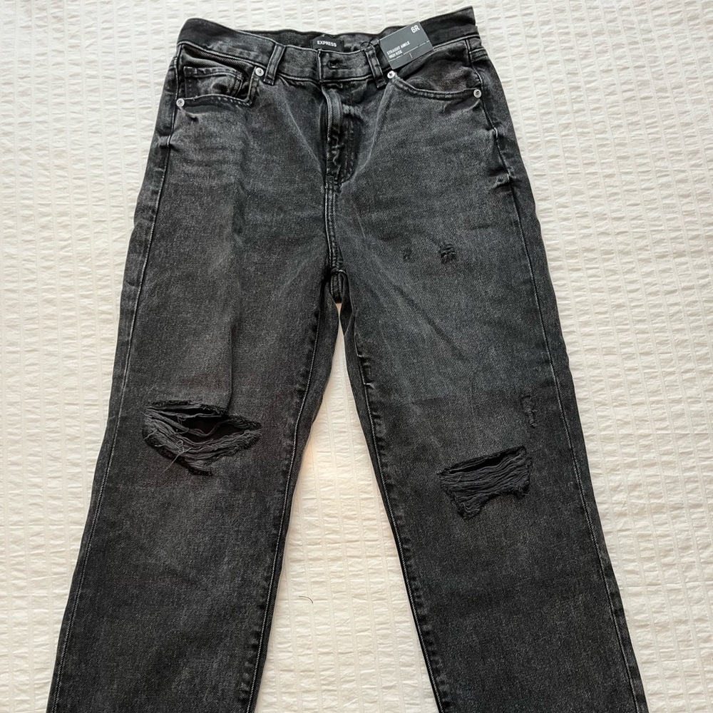 Express Straight Ankle High Rise Jeans